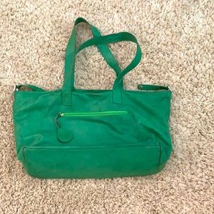 Lovely green leather tote, made in Italy